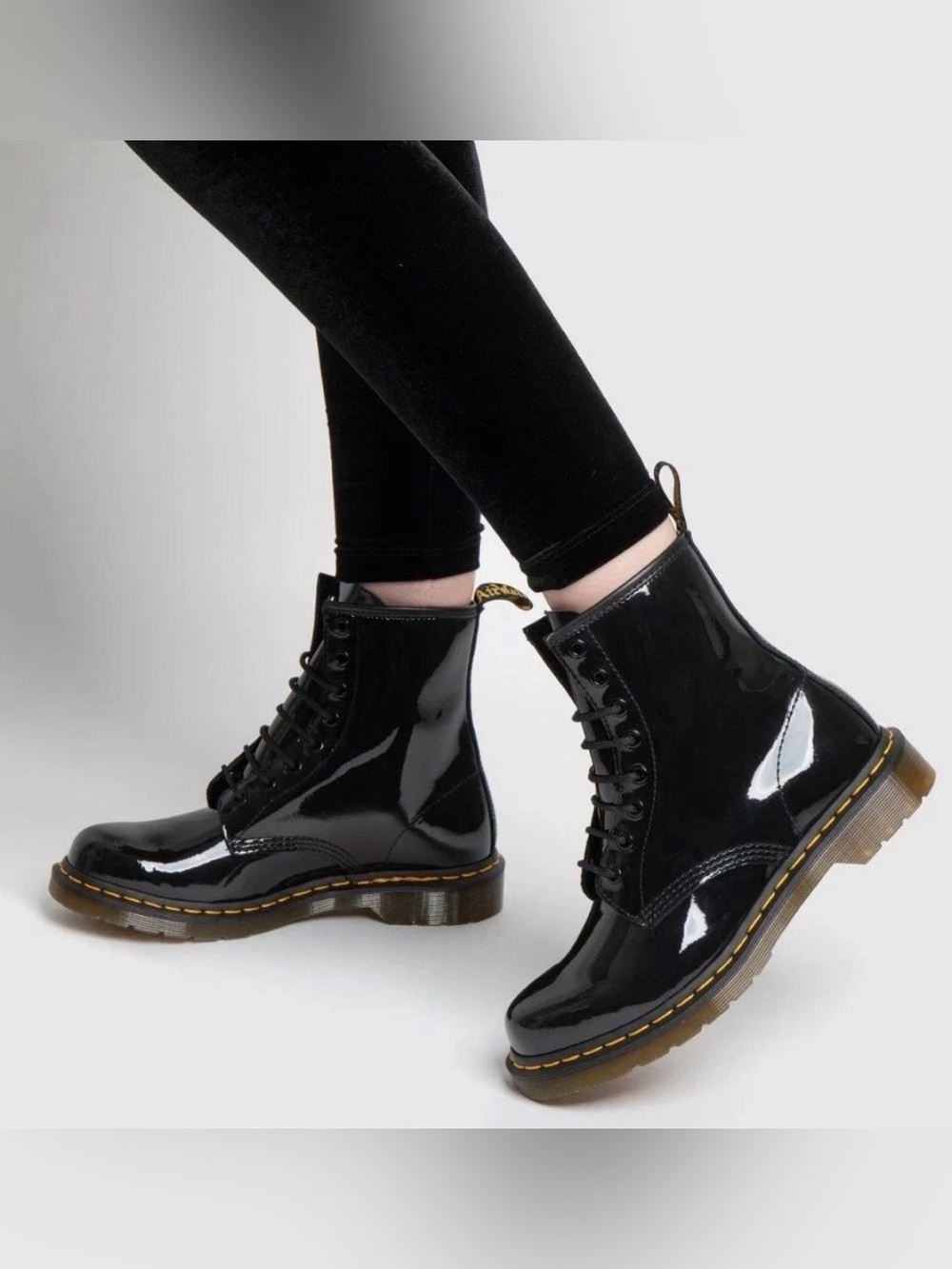 Dr. Martens 1460 Women Size US 5 EU 36 Black Patent Leather Boots New